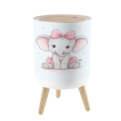 Pequeña caneca de basura con tapa y patas