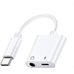 Cargador Usb Jack 3.5 Adaptador USB C a Jack 3,5 mm, cargador de auriculares tipo C 2 en 1 convertidor auxiliar de audio conector de carga cable auxiliar fuente de alimentación, para samsung, huawei, honor, ipad 2022-2018