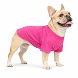 Lovelonglong Bulldog Clothes Dog Clothing Blank T-Shirt Tee Shirts for French Bulldog English Bulldog American Pit Bull Pugs 100% Cotton Skin Care Rose-red B-L