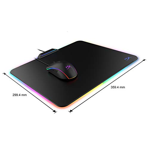 Image of HyperX FURY Ultra - RGB Gaming Mouse Pad, Medium, 360 RGB Lighting, 20 RGB LED Zones, Low Friction Hard Surface, Anti-Slip Rubber Base