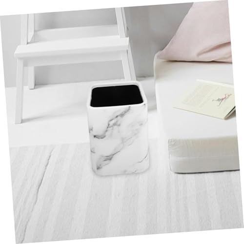 Caneca de basura rectangular blanca para baño Unomor miniatura 6