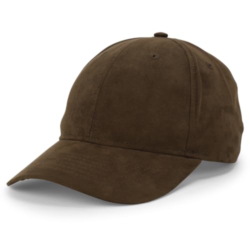 Image of Trendy Apparel Shop Plain Faux Suede Leather Adjustable Structured Baseball Cap