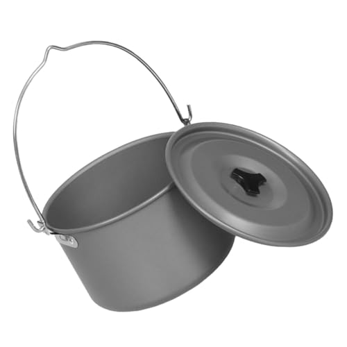 Mikikit Versatile Picnic Pot Set Aluminum Portable Cooking Pot Lid for Campfire Hiking and Outdoor Adventures