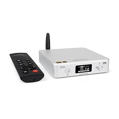 Flash Deals - 70% OFF TOPPING D50s Bluetooth USB DAC ES9038Q2M 32bit 768kHz DSD512 XMOS XU208 LDAC HiFi Decoder (Silver)