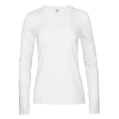 Hot Chillys Women's Micro-Elite Chamois Crewneck Top Midweight Body Fit Base Layer (Can Packaging)