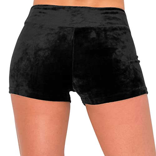 Image of ALWAYS Velvet Shorts - High Waist Stretch Velour Mini Shorts for Dance, Yoga, Casual Wear