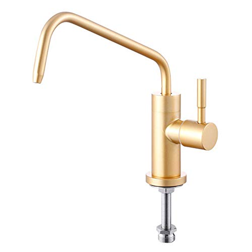 Robinet de cuisine or en acier inoxydable pour eau potable directe et filtre osmose