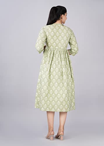 Jikonet Women's Maternity Dress Kurti for Pregnancy Women with Breastfeeding Dress with Floral Maxi Maternity Dress