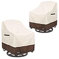 UNARK Outdoor Swivel Chair Covers Waterproof 2 Pack, Outdoor Chair Covers Patio Furniture Cover for Deck Patio Swivel Chair Heavy Duty, 30 W x 34 D x 36 H inches Beige and Brown