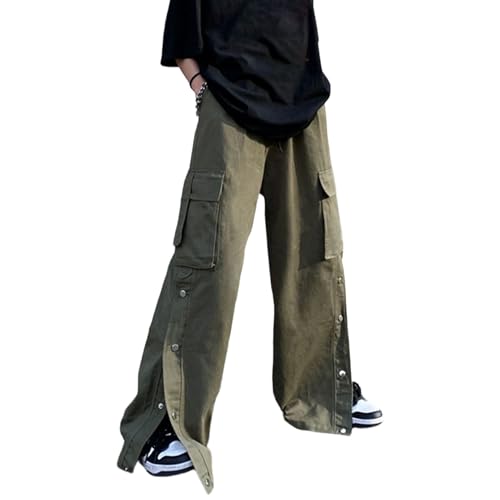 Pantalon cargo gothique homme en coton sergé ultra résistant et large