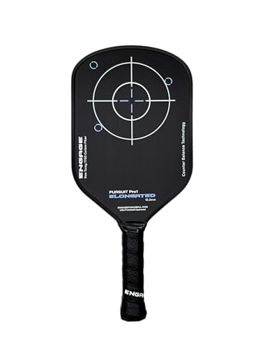 Engage Pursuit Pro1 Elongated 15.2mm Pickleball Paddle - Raw Carbon Fiber for Extreme Spin - MachPro...