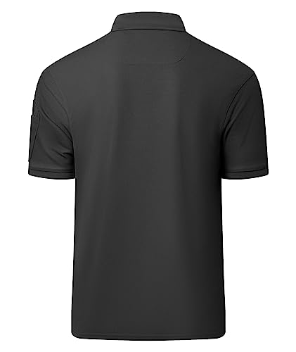 V VALANCH Mens Polo Shirts Short Sleeve Pocket Casual Shirts Golf Polo Moisture Wicking Collared Shirt3