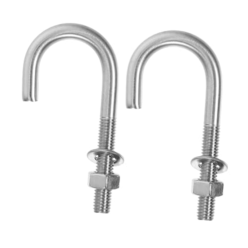 ABOOFAN 2 Pezzi Bulloni Ancoraggio Bulloni Testa Tonda con Gancio Fissaggio Robusto per Supporti e Ganci Montaggio Facile e Resistente Ferramenta Pesante per Muratura