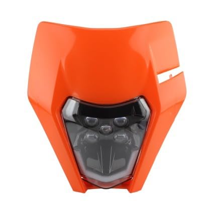 CeyKvo Faro de motocicleta LED principal para KTM EXC250 SX250 SXF250 EXC450 SX350 SXF450 EXC525 640LC4 125cc EnSupermoto Offroad Dirt Bike (rojo anaranjado)
