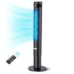 YASHE 43 inch Tower Fan with Remote Control, Electric Floor Bladeless Cooling Fans with 85° Oscillating, 12 Timer, 3 Modes & 3 Speeds, LED Display, 28db for Bedroom, Home, Office