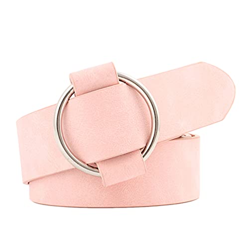 Familyhouse Women's Wide Waist Belts for Dresses Round Buckle Casual Non-porous PU Leather Belt