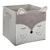 Atmosphera Children's Storage Box Fox Velvet Grey Grey
