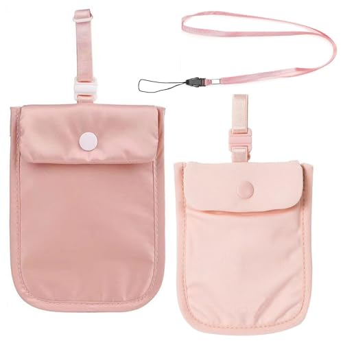 Image of Wallet, 2PCS RFID Washable Hidden Boot Wallet- Adjustable, Credit Cards & Money & Valuables with Adjustable Elastic Neck Strap Suitable for All Bra Sizes -Anti-Pickpocket Travel Pouches Under Clothes