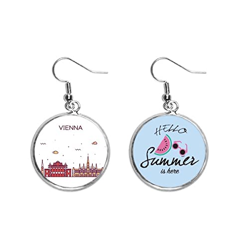 Pendientes de sandía Viena Austria planos para lóbulo de mujer verano