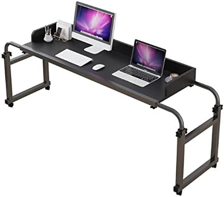 Extendable Rolling Mobility Table Over Bed,Overbed Table with Wheels for Full/Queen Beds Over-Bed Tables Standing Workstation Food Tray Desk Rolling Table for Twin/Full/Queen/King