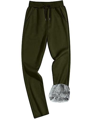 MACHLAB Men's Winter Fleece Joggers Pants Sherpa Lined Sweatpants Warm Thick Track Pants
