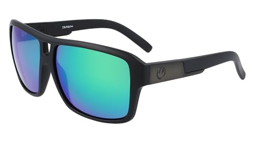 Dragon Mens The Jam Sunglasses - Matte Black Frame | LL Green Ion Lens2