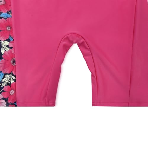 Image of Girls One Piece Rash Guard Swimsuit Long Sleeve Swimsuits with Zipper Patchwork Beach Bathing Suit for Kids 4-13 Years