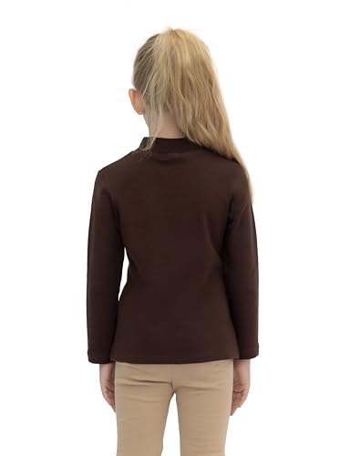 Image of Lilax Girls' Basic Long Sleeve Mock Turtleneck Cotton T-Shirt