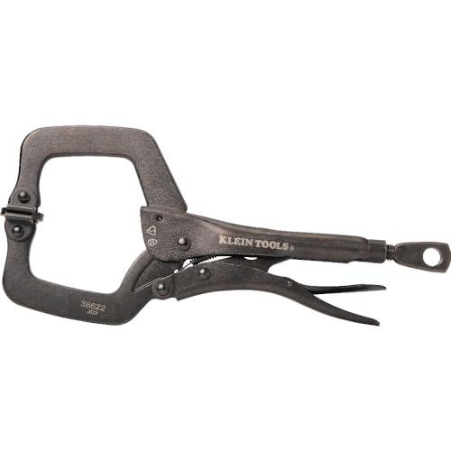 Klein Tools 38622 C-Clamp Locking Pliers with Swivel Pad Jaws, Intuitive Thumb Knob, Adjustable Clamp for Home, Shop, Woodworking, 11-Inch by KLEIN TOOLS - Image 8