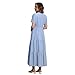 Rainday Womens Casual Maxi Dresses Fashion Holiday Short Sleeved Elastic Waist Beach Boho Dress with Pockets(Z3918BU,S)