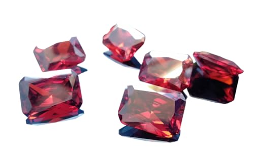 Zircone cubique rouge grenat octogonal d'une brillance exceptionnelle pour bijoux