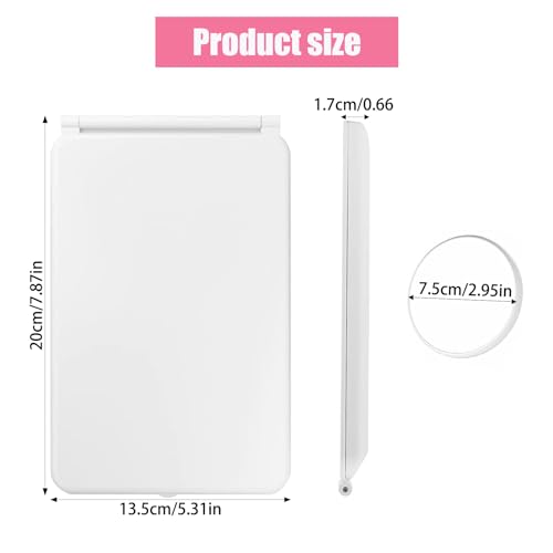 DRERIO Makeup Vanity Mirror with Lights and Detachable 7X Magnification,Portable Cosmetic Mirror Rechargeable Travel Light up Mirror with 49 Led Lights Adjustable Lighted Mirror for Beauty (white)