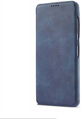Étui iPhone SE 2022 en cuir bleu à rabat antichoc de 4,7 pouces