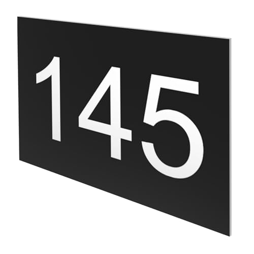 DECOHO - Numéro boîte aux Lettres Personnalisable Grand Format - Plaque Plastique Noir Chiffres Blancs - 100x70 mm adhésif 3M Facile à po - Noir