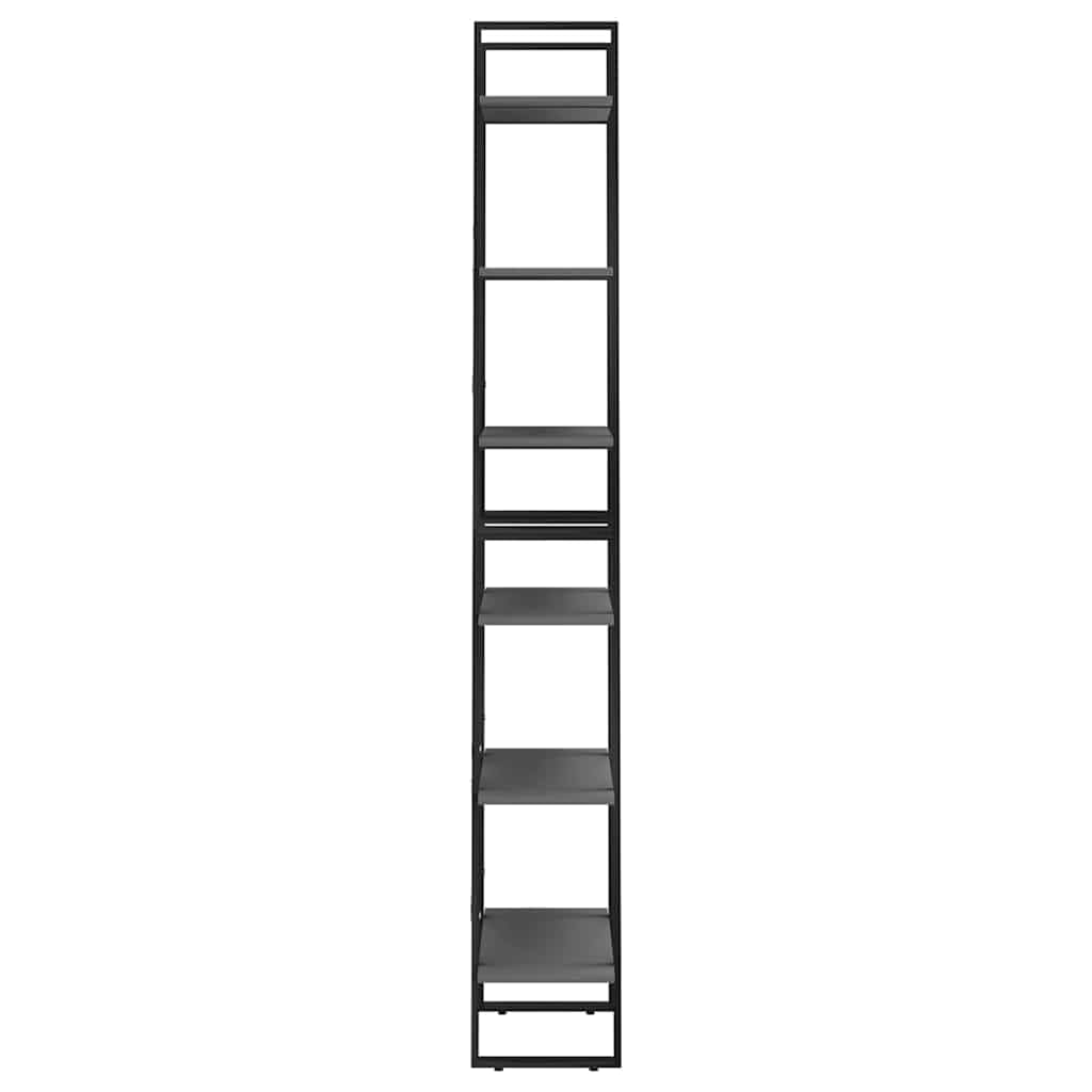 Scaffale grigio 60 x 30 x 210 cm, in legno e metallo, robusto, per soggiorno, cantina, ufficio, libreria, scaffale da parete, divisorio