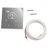 Violiica Elektrischer Fußbodenheizungsthermostat für Wandkessel, Temperaturregelung, 7 Tage programmierbar mit Kindersicherung, für Wasser- und Elektroanlagen, 86 x 86 mm, Smart ABS Panel für Zuhause