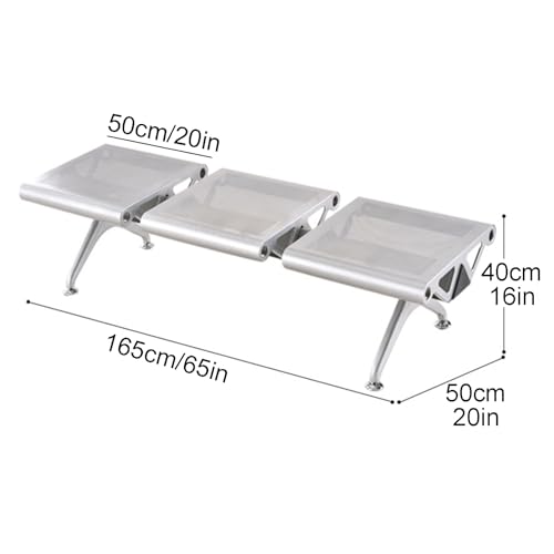 Silla de oficina para invitados en sala de espera azul de tres plazas 2