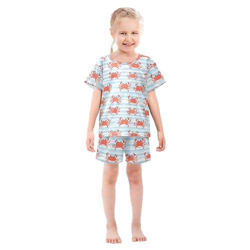 UMIRIKO Crab Animal Summer Short Sleeve Pajamas Sleepwear PJ Set B0403897