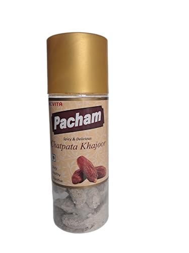 Image of Pacham Chatpata Khajoor by Novita | Tangy Spicy Date Candy Mouth Freshener with Indian Spices | 100g Resealable Jar | Vegetarian (Pack Of 5)