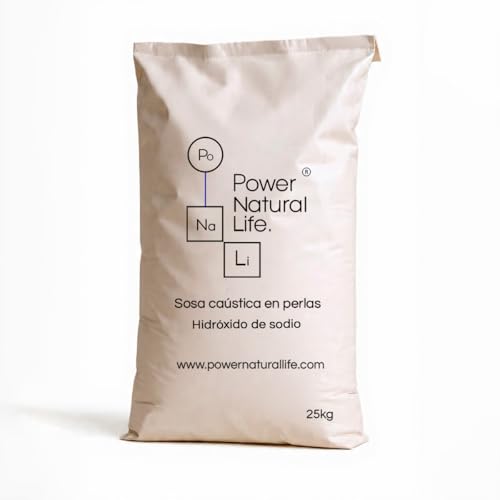 Sosa Caústica en Perlas Power natural Life | Hidróxido de Sodio | Saco de 25 kg | Pureza Industrial | Fabricación de Jabones, Limpieza y Procesos Químicos