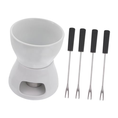 FUNOMOCYA Ceramic Chocolate Melting Pot Double Pot Fondue Meltable Candy Butter Warmer