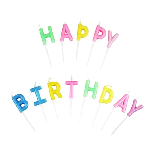 Image of Wanna Party Neon Multicolor Happy Birthday Candle for Cake (Neon Pastel)