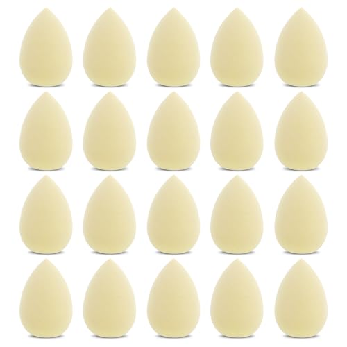 WLLHYF Set de 20 Mini Esponjas de Maquillaje: Borlas Suaves, Borlas Compactas de Colores para Polvos Minerales, Polvos Cosméticos Sueltos, Polvos Corporales (Tono de Piel)