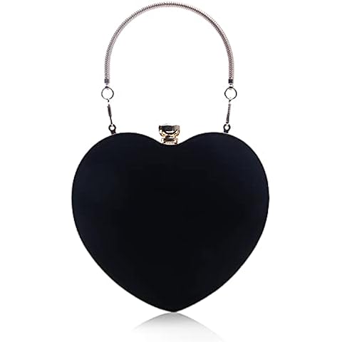 7VSTOHS Suede Clutch Bags for Women Wedding Prom Bags Ladies Heart-shaped Evening Crossbody Handbag Cover