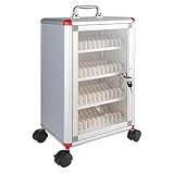 JIAOCKJIAO Armario para Teléfono Móvil con Ruedas y Ranuras, Armario de Pared con Asa, Caja de Seguridad Portátil de Metal para Escuela, Oficina y Gimnasio(48-bit)