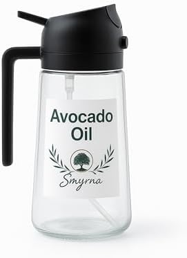 Glass Olive Oil Sprayer 16oz/470ml – 2-in-1 Oil Dispenser & Spray...