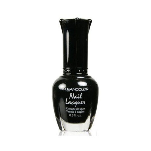 1 Kleancolor Nail Polish Lacquer #5 Black Manicure + Free Earring Gift