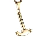 Taxpy Persönlichkeit Herren Edelstahl Hammer Anhänger Retro Punk Mechanischer Anhänger Klassische Große Statement-Metallketten Und -Anhänger Für Damen