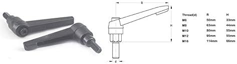 2pcs M8x16/20/40/50mm Adjustable Handle Knob Male Thread Machinery Clamping Lever Zinc Alloy Adjustable Clamping Handles Lever - (Size: M8x16mm)