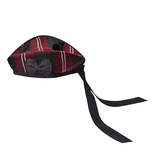 Image of Glengarry Cap-Traditional Scottish Hat, Acrylic Wool Tartan Glengarry hat, Kilts /Bagpipes Accessories